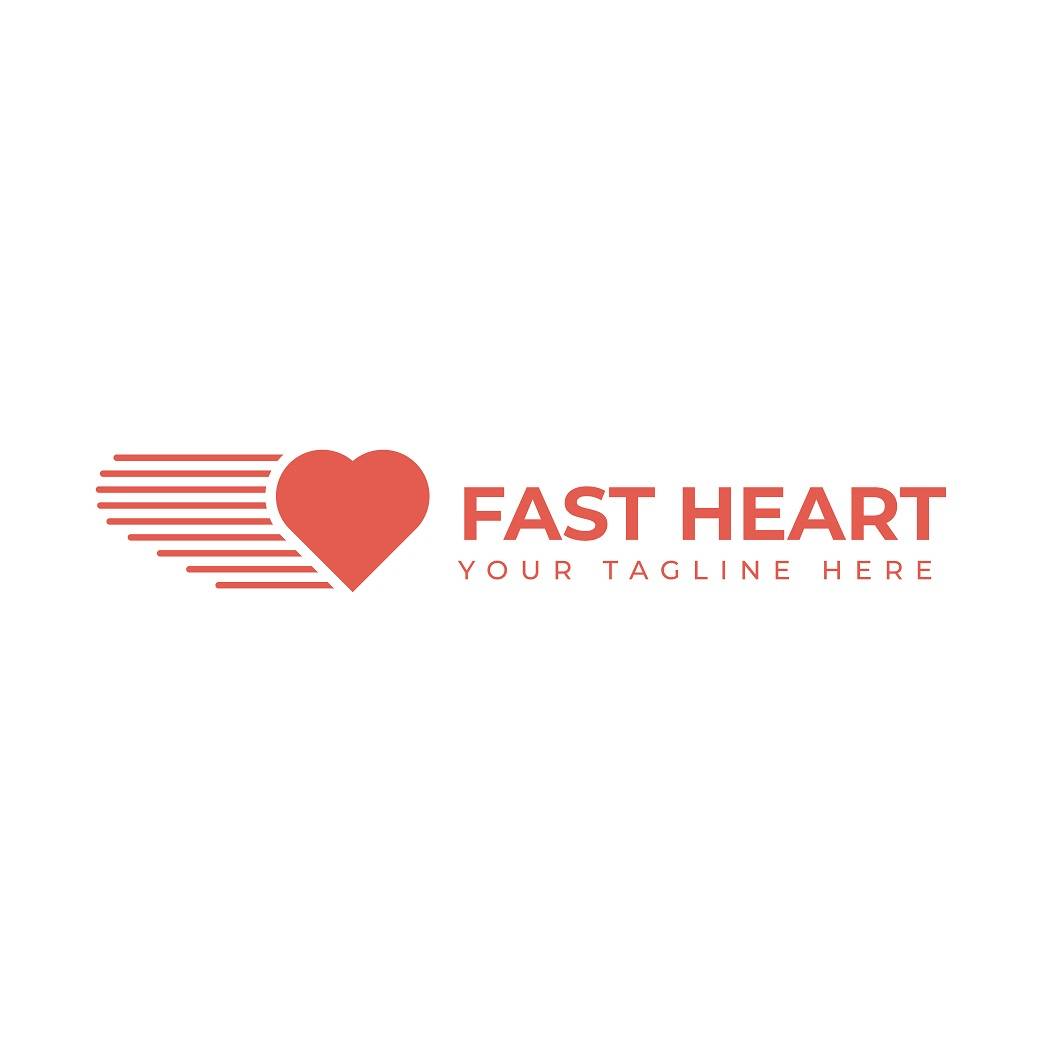 Fast heart logo design