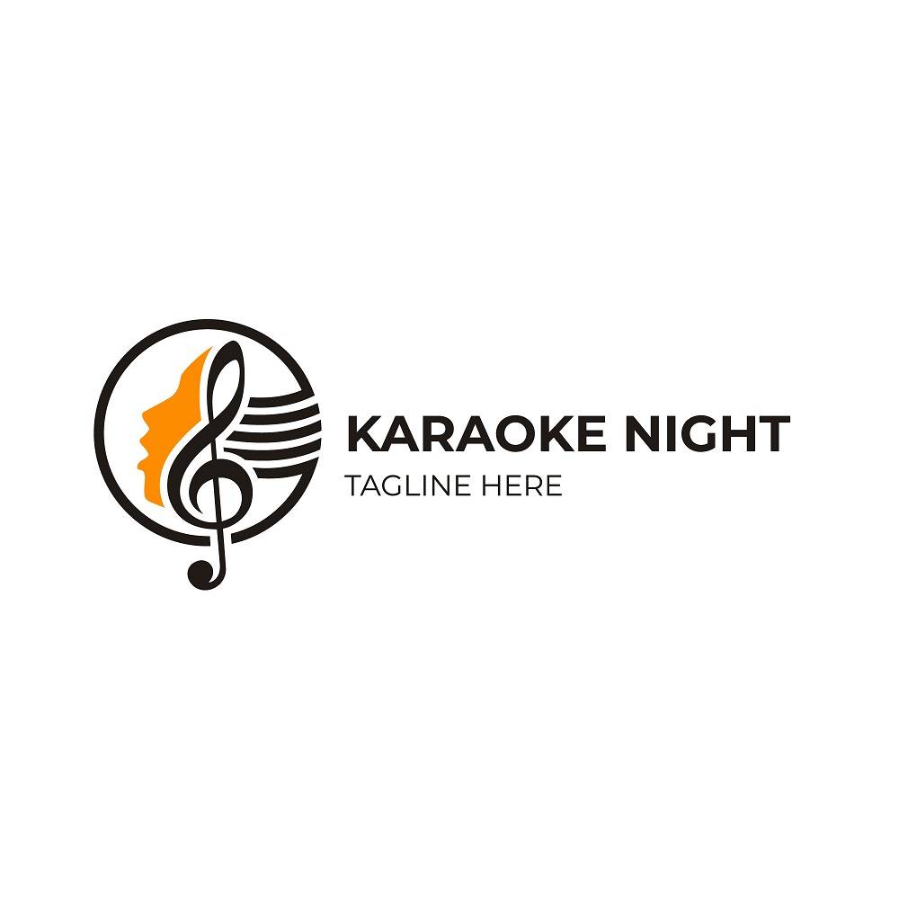 Karaoke night music logo