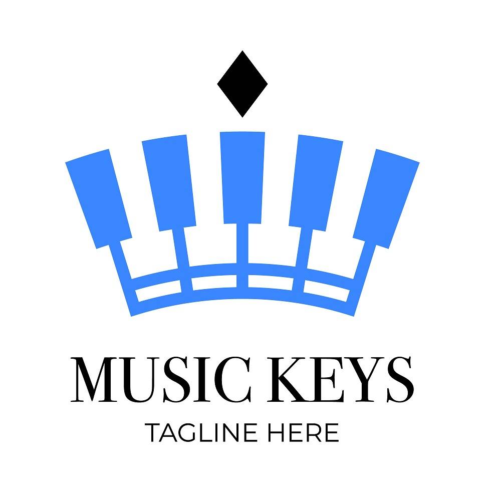 Music logo design with piano keys