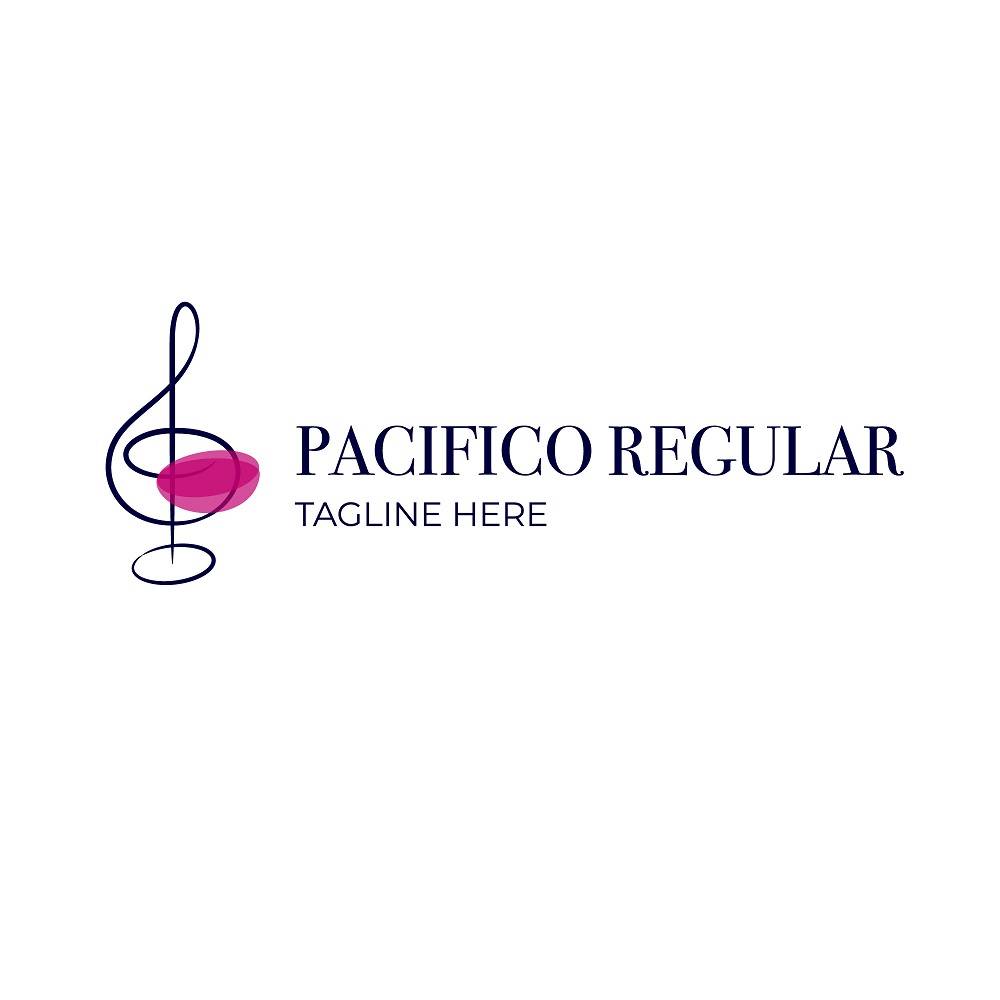 Logo with music sign vector