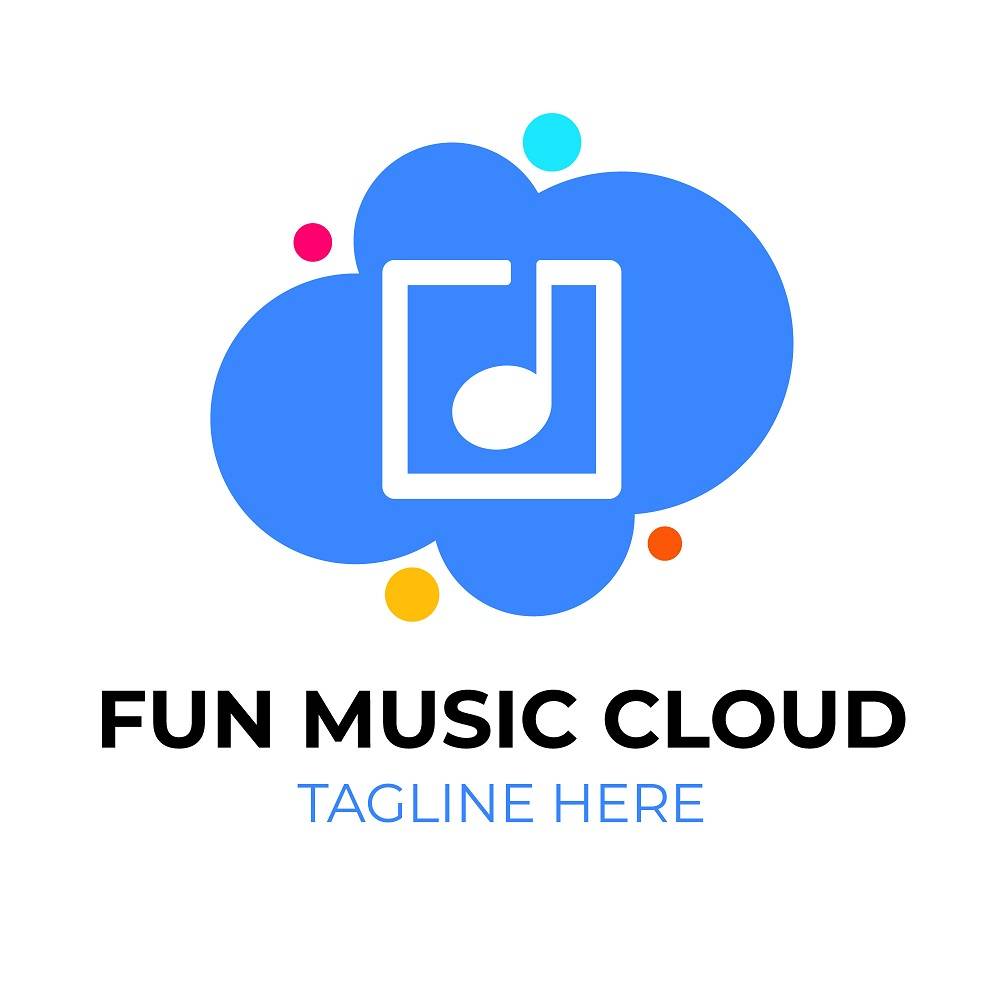 Beautiful cloud music logo