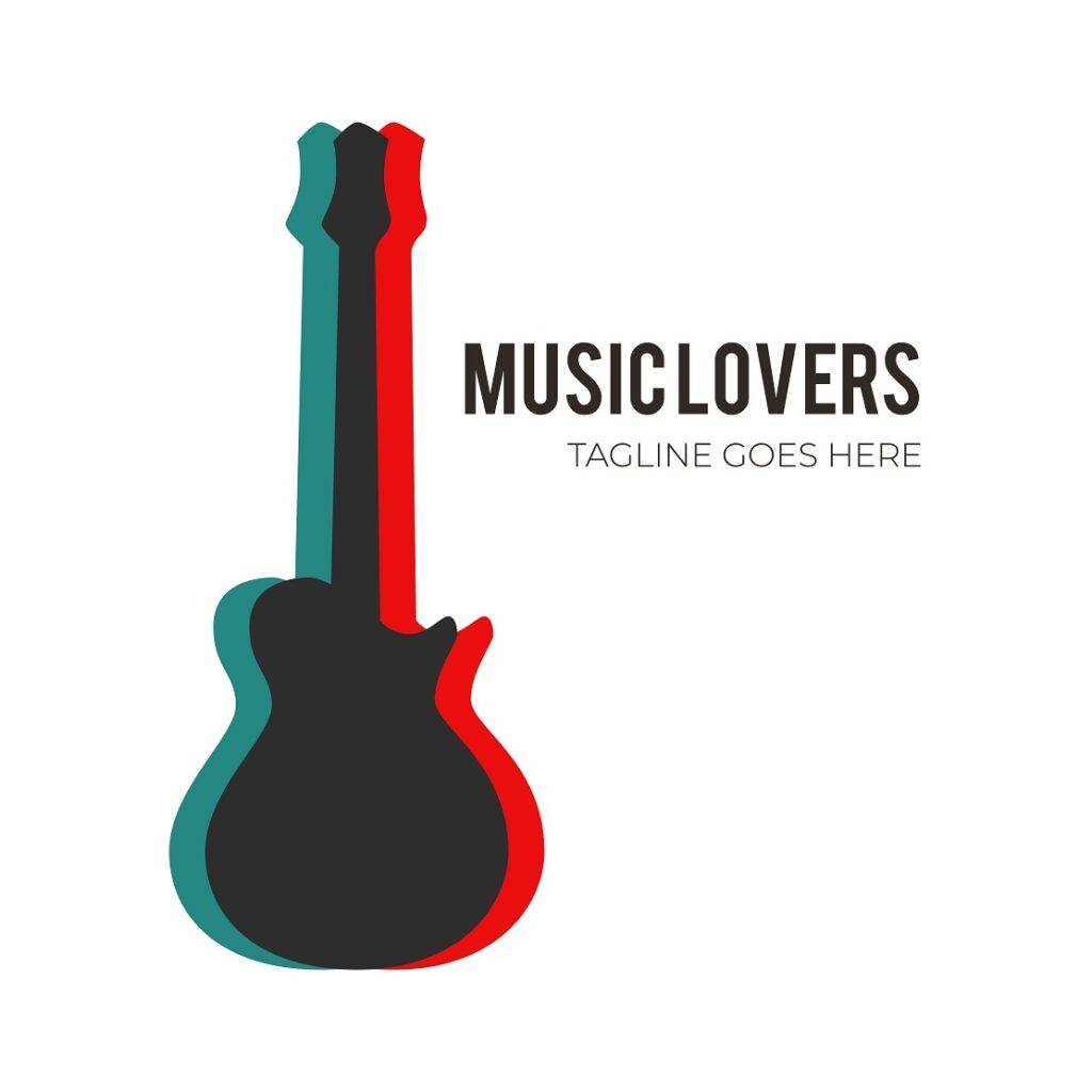 Guitar vector logo for music company