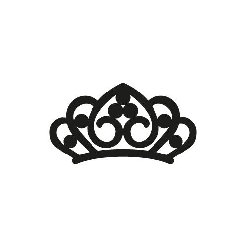 Princess crown black and white png