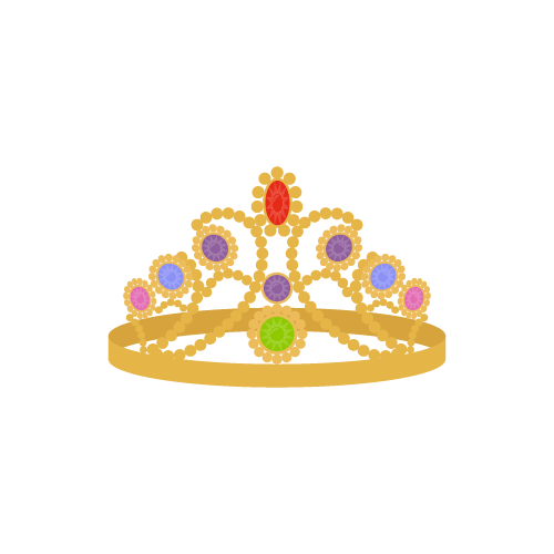 Princess gold crown with diamonds