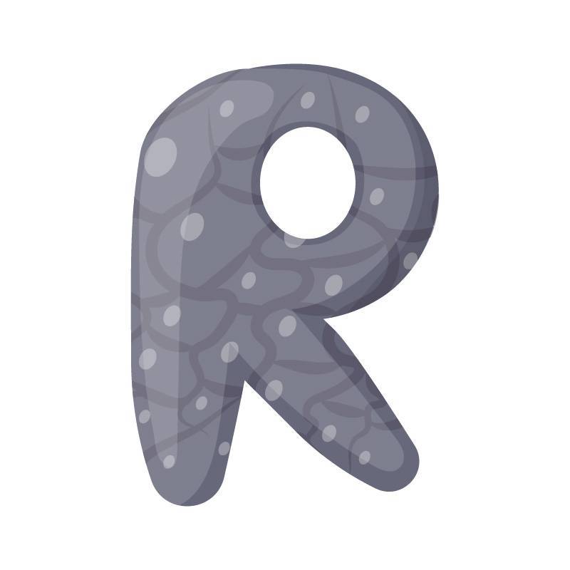 R alphabet grapes fruit vector image
