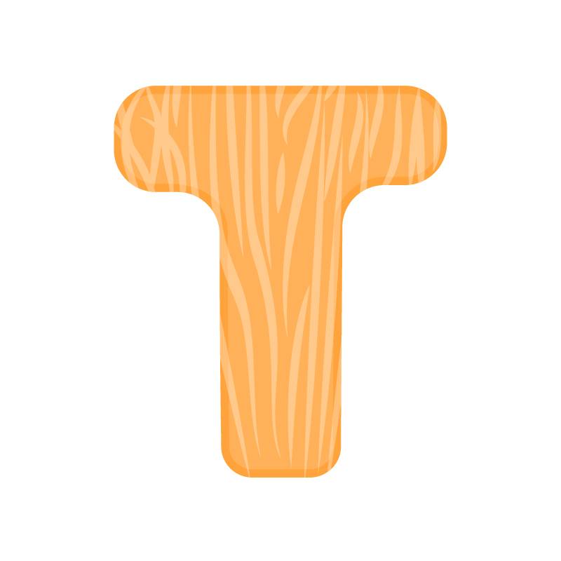 T alphabet orange fruit vector image