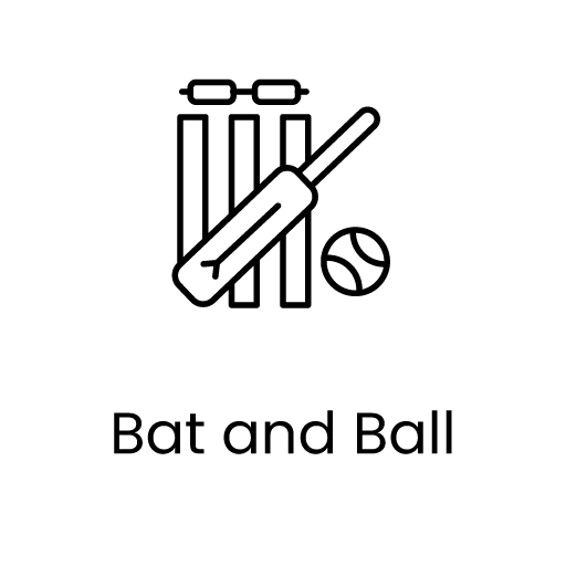 Bat and ball line icon