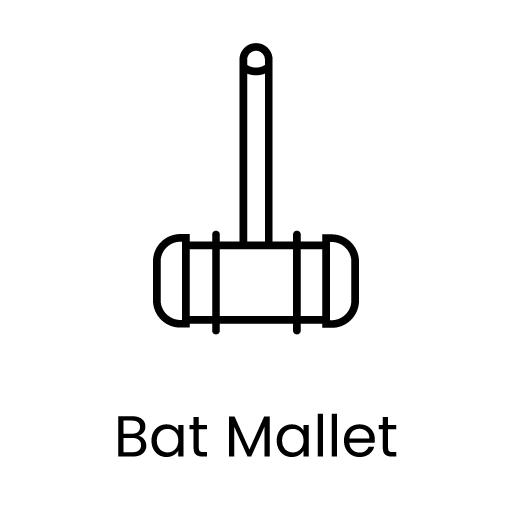 Bat mallet cricket line icon