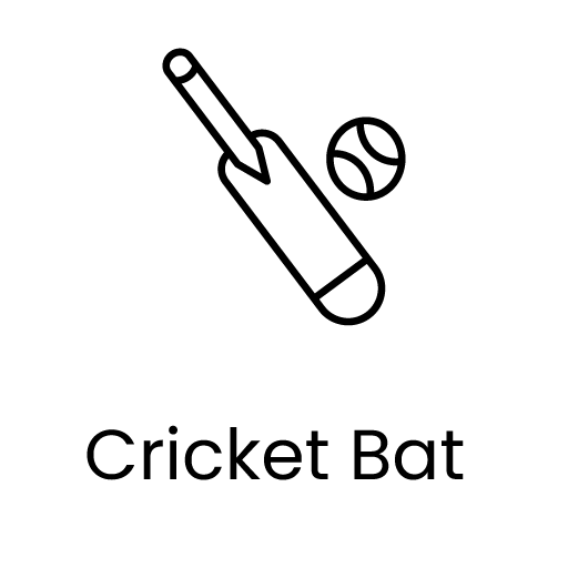 Cricket bat and ball line icon