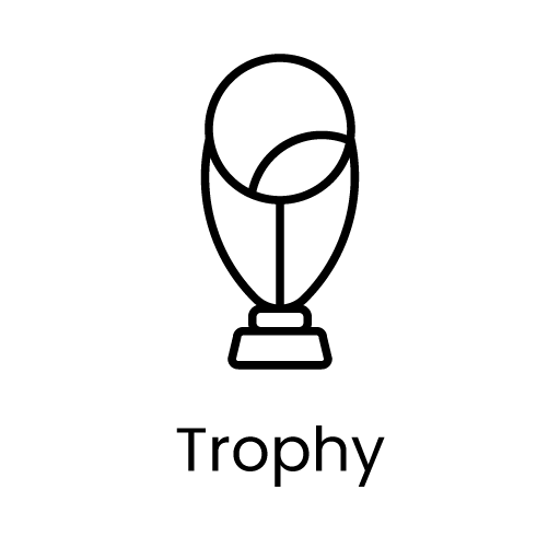 Cricket trophy line icon