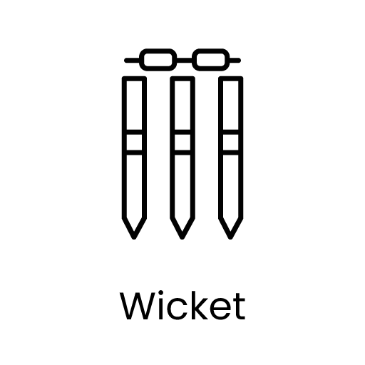 Cricket wicket line icon