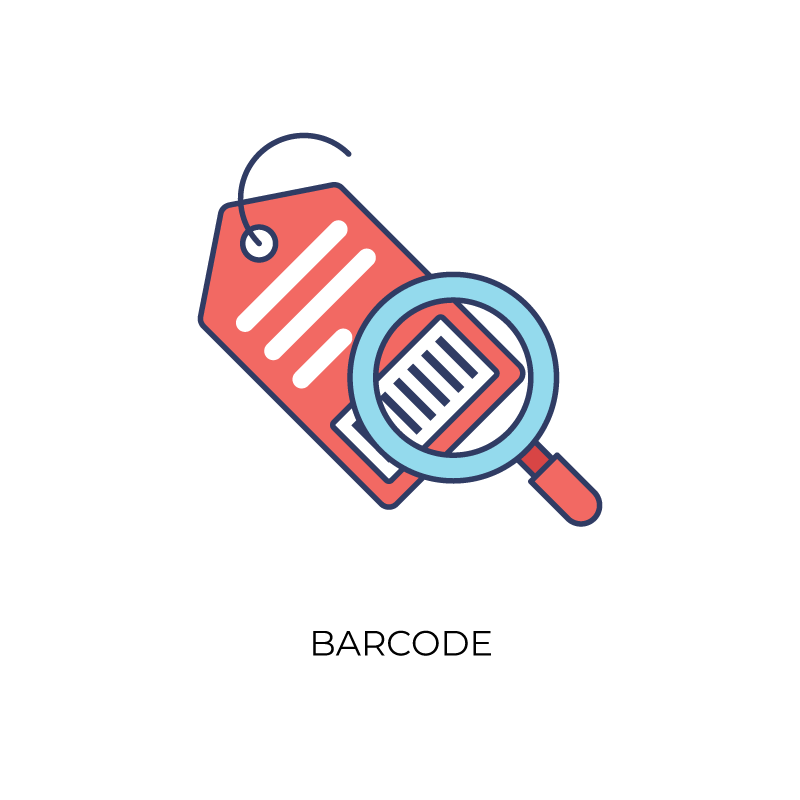 Barcode scan flag color icon