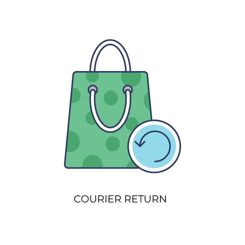 Courier return flat color icon