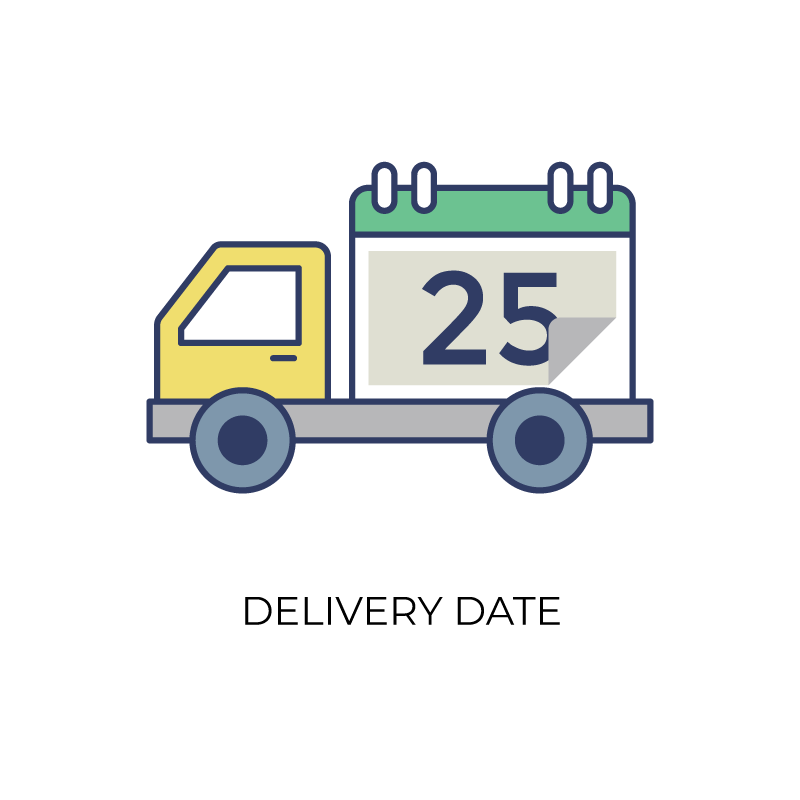 Delivery date flat color icon