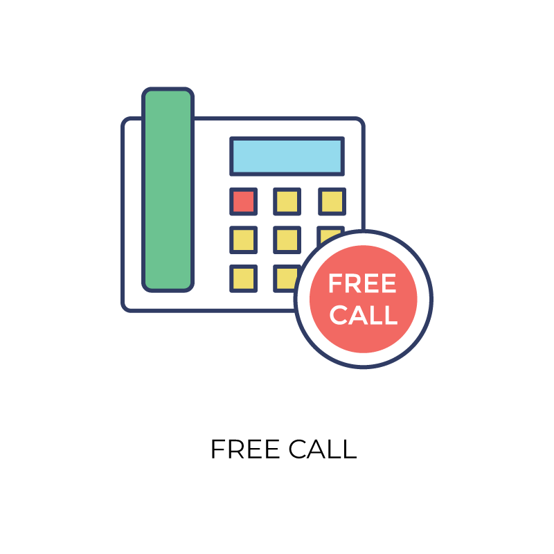 Free call flat color icon