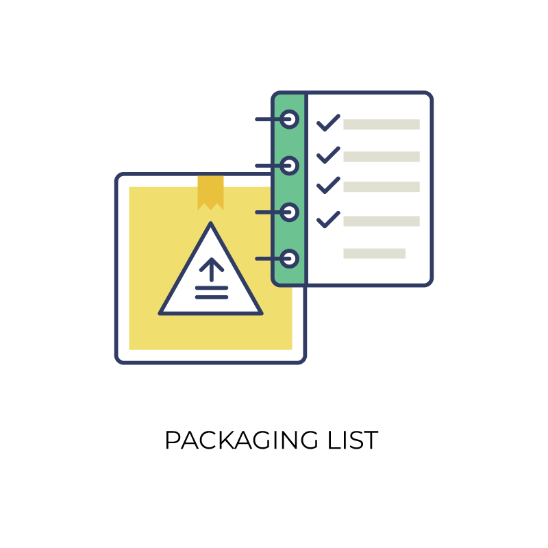 Packaging list flat color icon