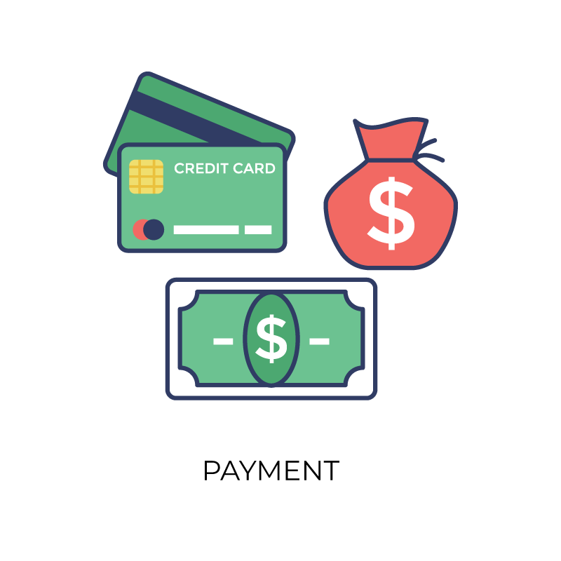 Payment options flat color icon