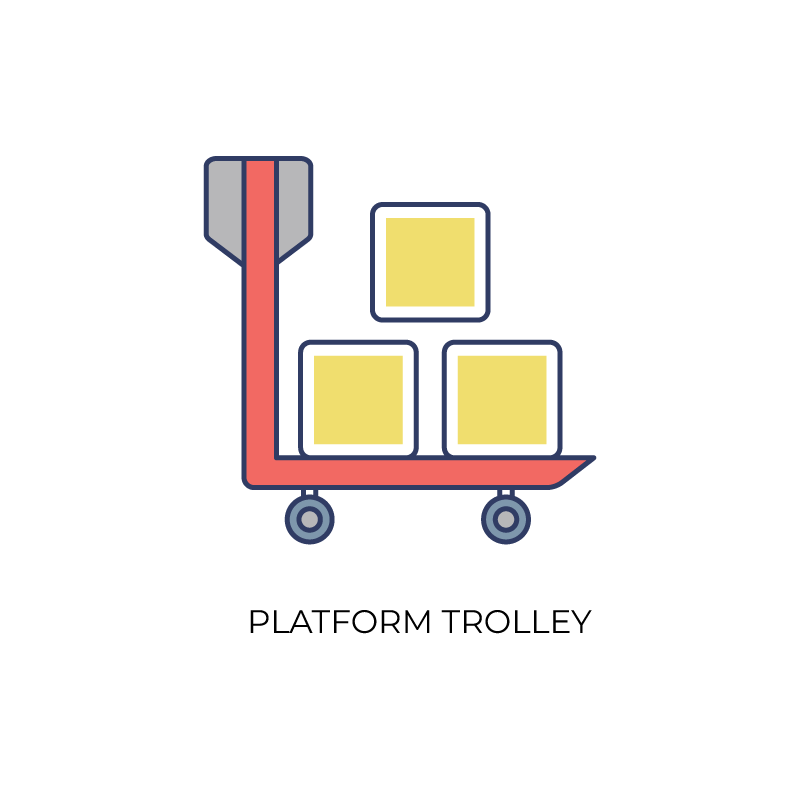 PLatform trolley flat color icon