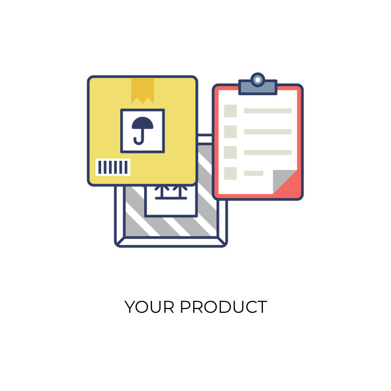 Product order flat color icon
