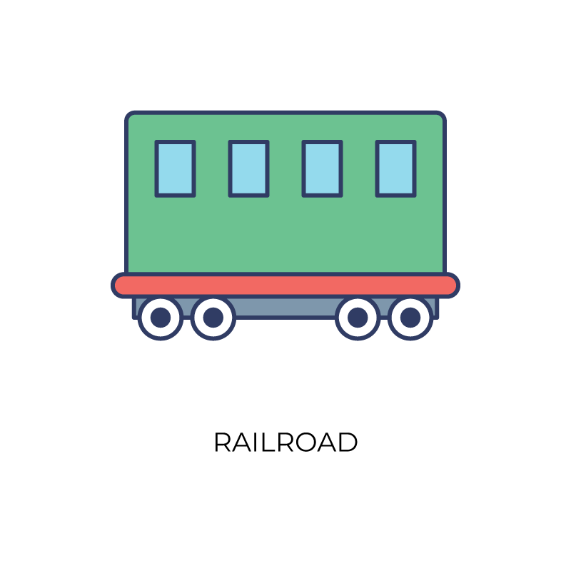 Railroad flat color icon