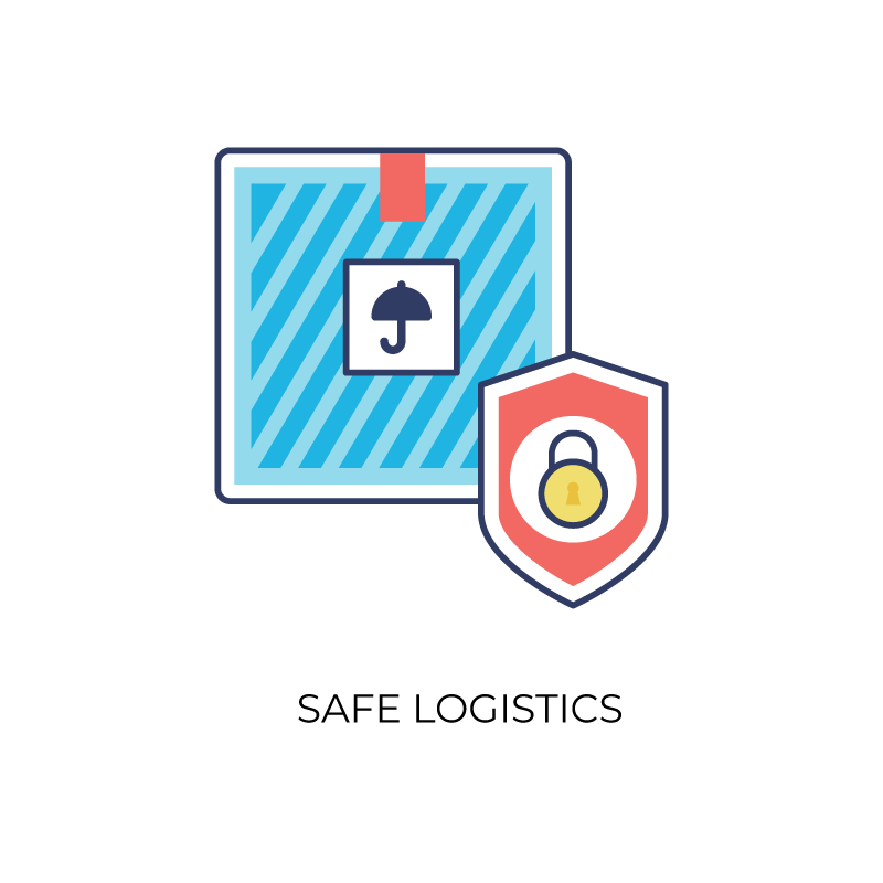 Safe logistics flat color icon