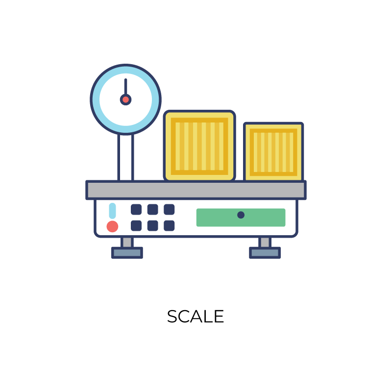 Order weight measure flat color icon