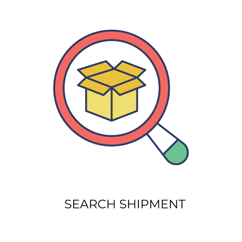 Search shipment flat color icon