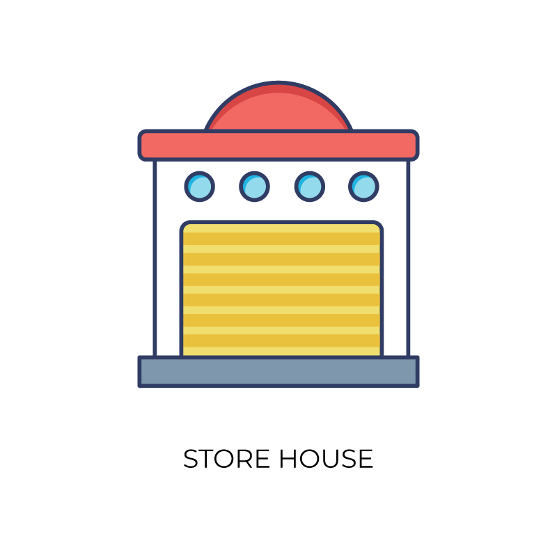 Store house flat colored icon