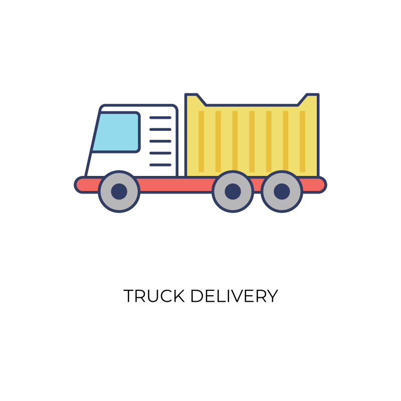 delivry through truck flat color icon
