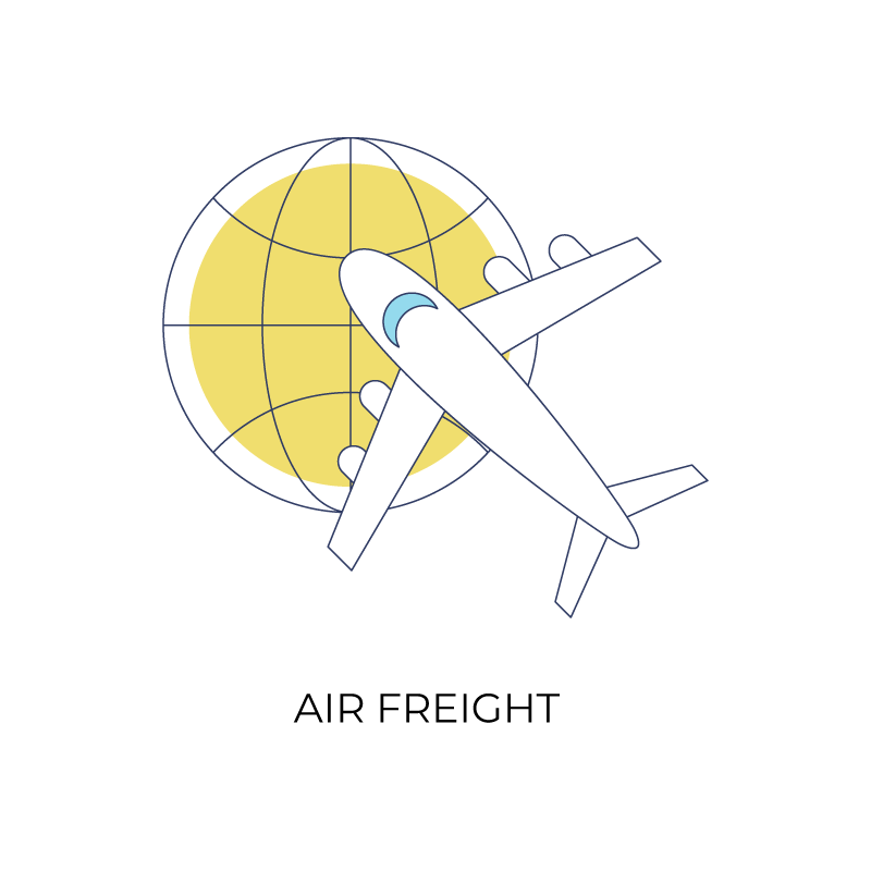 Air freight flat color icon
