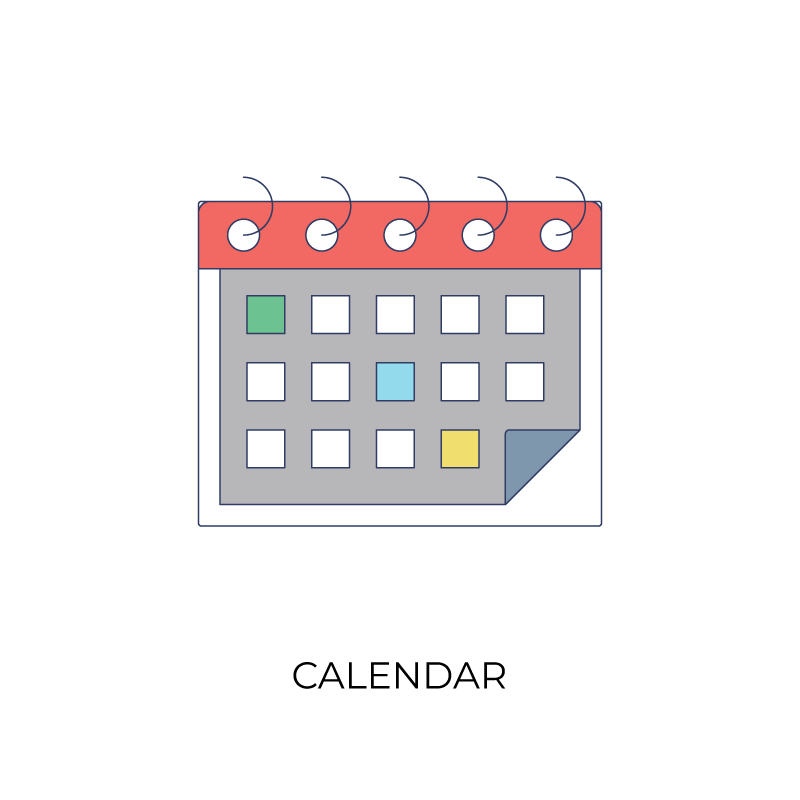 Calender flat color icon