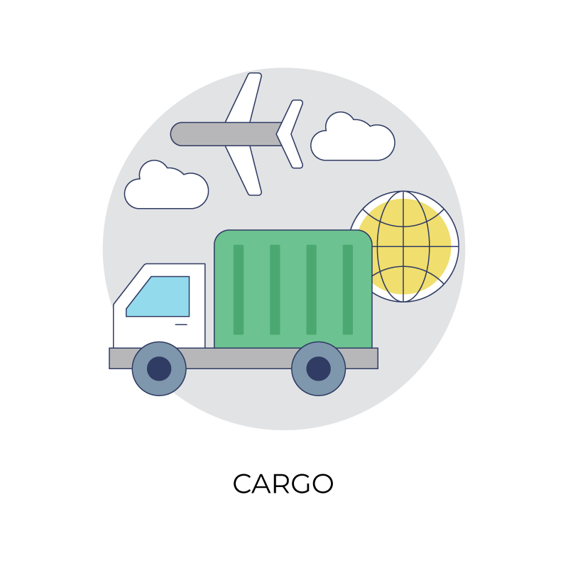 cargo color flat icon