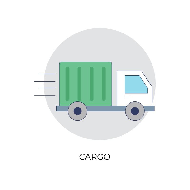 Cargo flat color icon