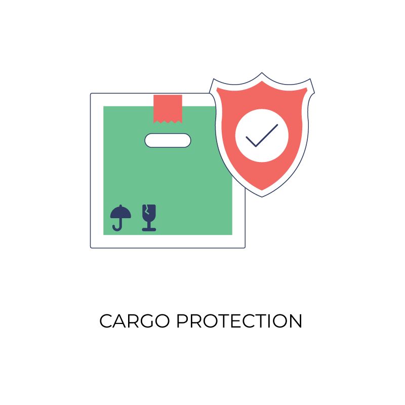 Cargo package protection flat color icon