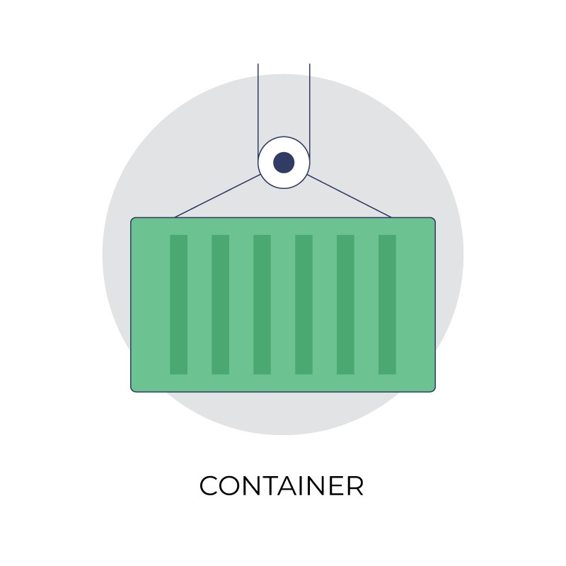 Container flat color icon