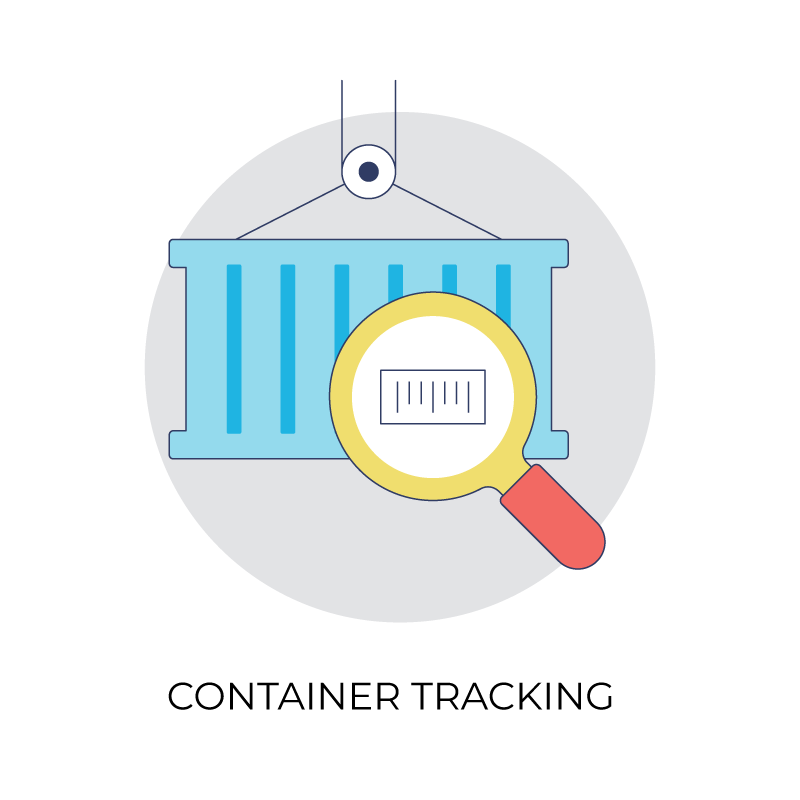 Container tracking flat color icon