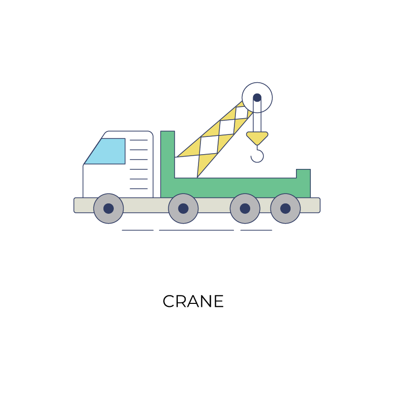 Crane flat color icon