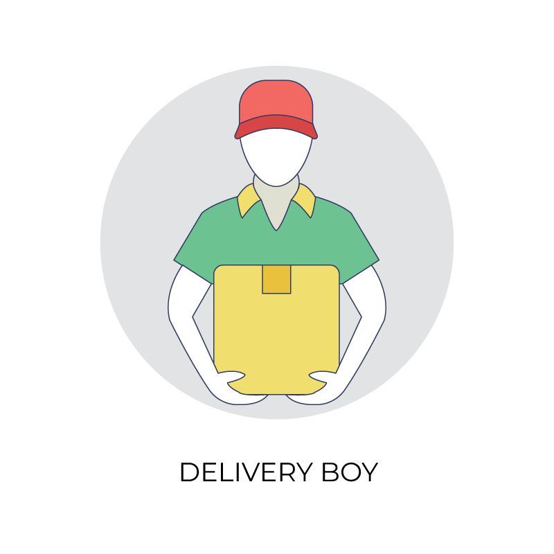 Delivery boy flat color icon