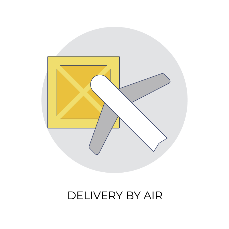 Delivery by air flat color icon
