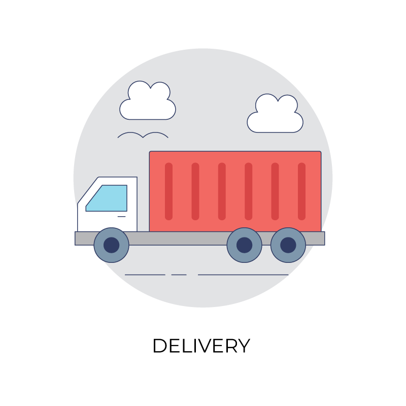 Delivery truck flat color icon