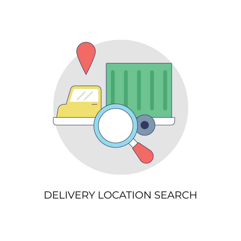 Delivery location search flat icon