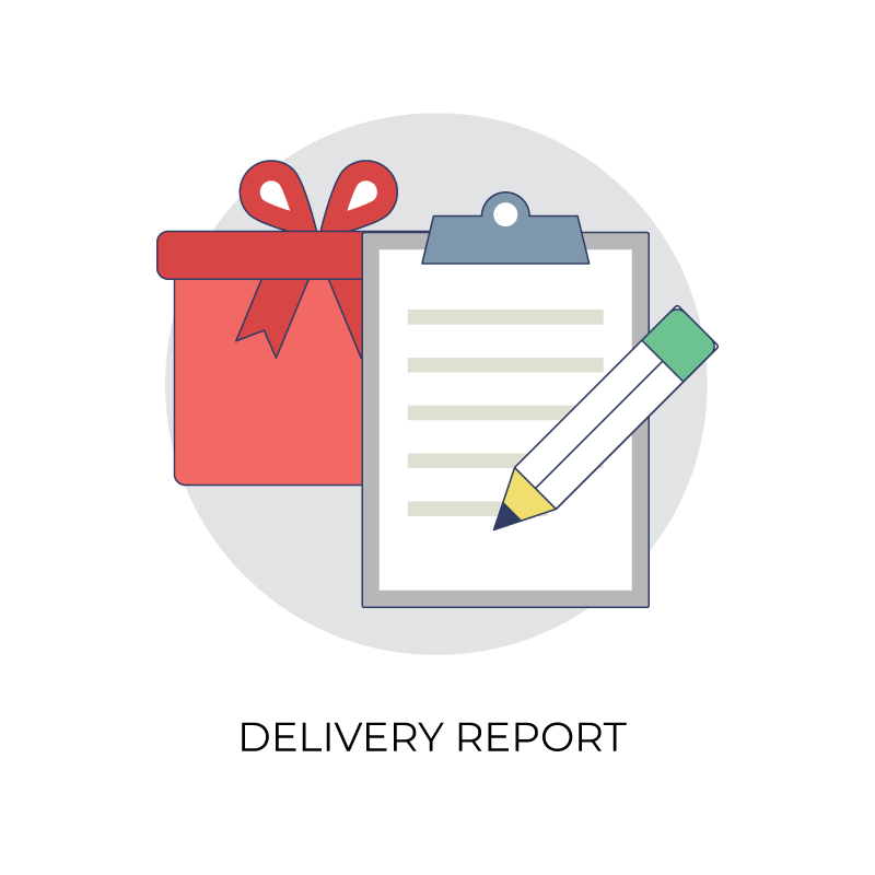 Delivery report flat color icon