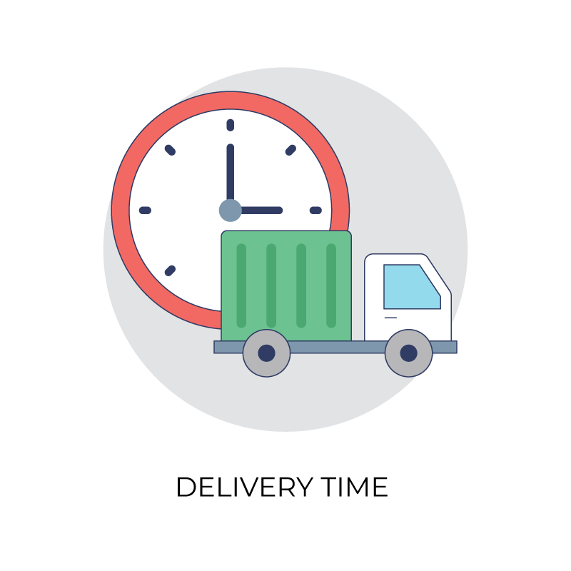 Delivery time color flat icon vector