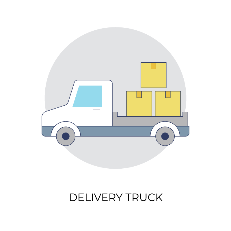 Delivery truck shipping flat icon