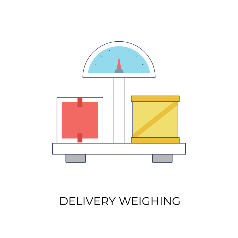 Delivery weighing flat color icon