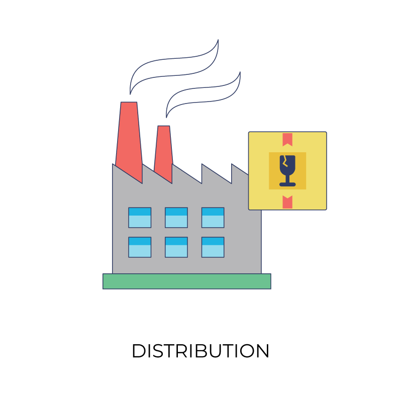 Distribution flat color icon