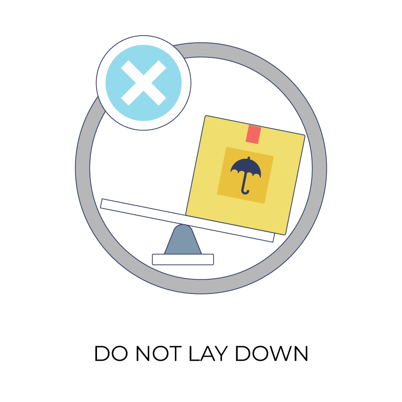Do not lay down box flat color icon