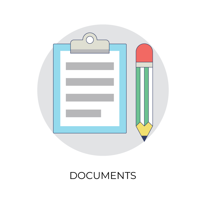 Documents flat color icon