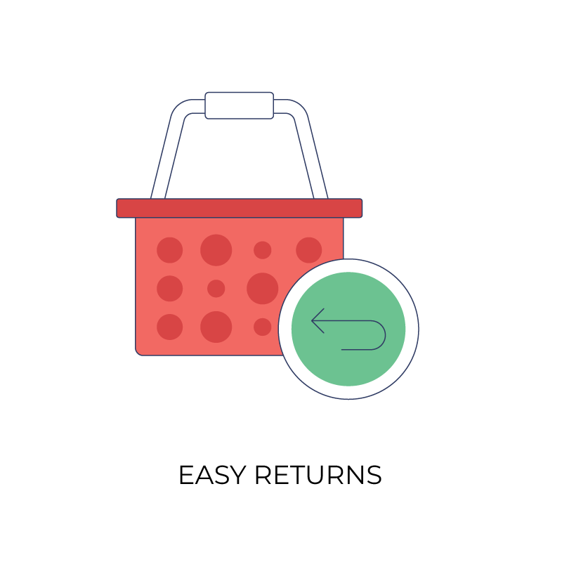 Easy returns order flat color icon