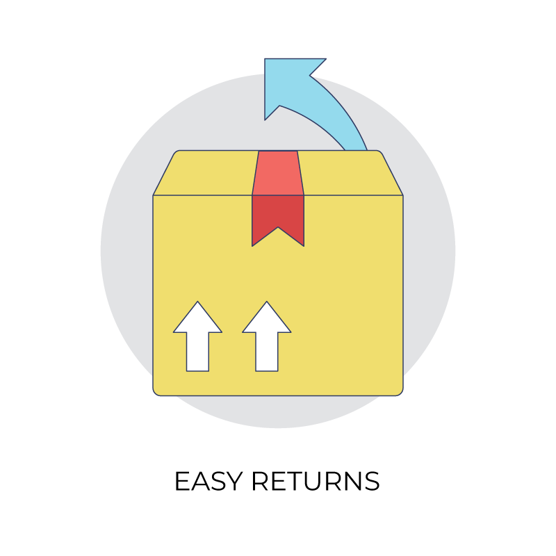 Easy return flat color icon